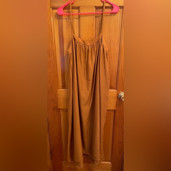 A New Day Caramel Midi Dress w/ Back Button Detail - Picture 2 of 5